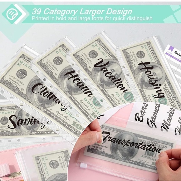 Budget Binder with Cash Envelopes,Cash Wallet Envelope System - Picture 3 of 6